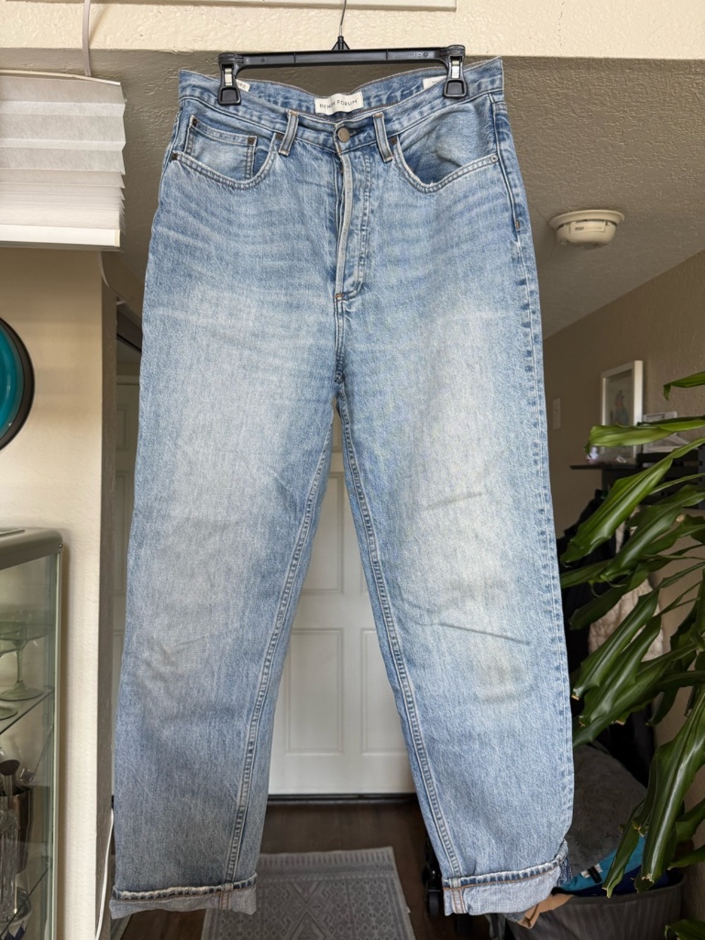 Denim Forum Light Wash Boyfriend Jeans